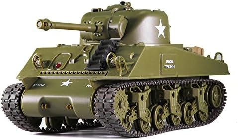 HENG LONG Remote Control 2.4Ghz 1/30 Scale US M4A3 Sherman RC IR Battle Tank w/Sound Lights
