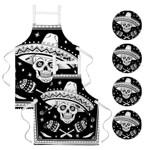 Tablier de cuisine restaurant bistrot et bar avec 4 broches incluses