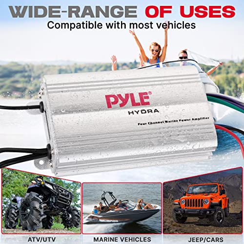 Pyle 400W 4-Channel Hydra Marine Micro Amplifier - Waterproof - RCA Input - 3.5mm Jack - MP3 - Soft Turn On/Off - Volume Gain Level Remote Control - Power Protection - PLMRMP3A by Pyle - Image 5