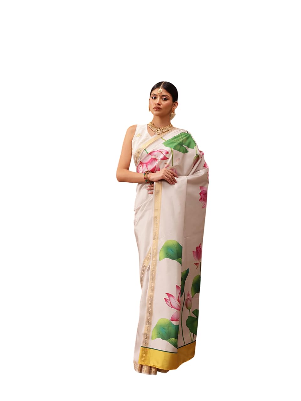 Enthone Onam Special Floral Printed Silk Saree
