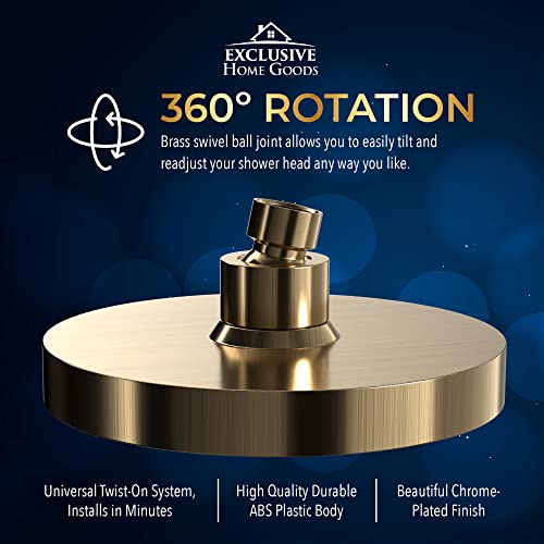 Shower Head With Handheld Combo, 6 Inch High Pressure Rainfall Showerhead With Hand Held 70 Inch Hose For Bath - Adjustable Swivel Shower Head Spray Anti-Leak Nozzles - Universal Fit #TOP4