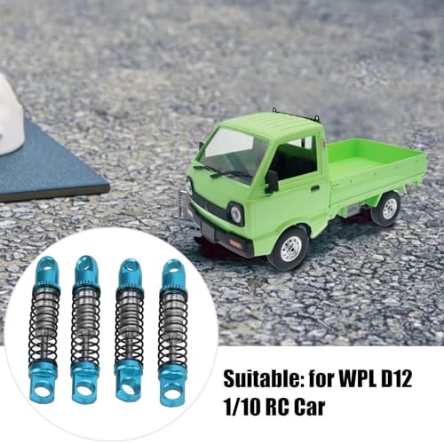 Image of SUNGOOYUE 4 Sets Metal Front Rear Shock Absorber, Aluminum Alloy RC Car Shock Absorber for Car Upgrade Parts WPL D12 1 /10 RC(Blue) Toy Model