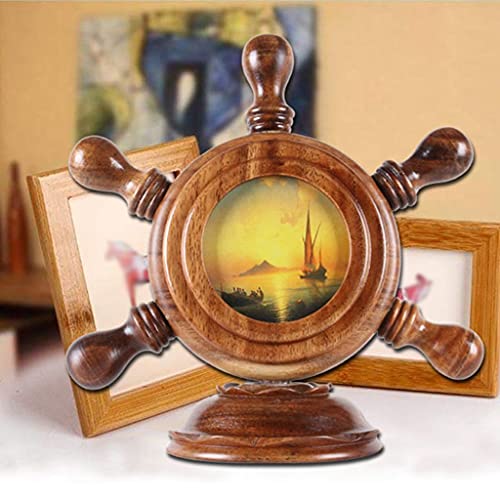 Reloj de mesa de madera maciza de cuarzo silencioso para sala de estar 4