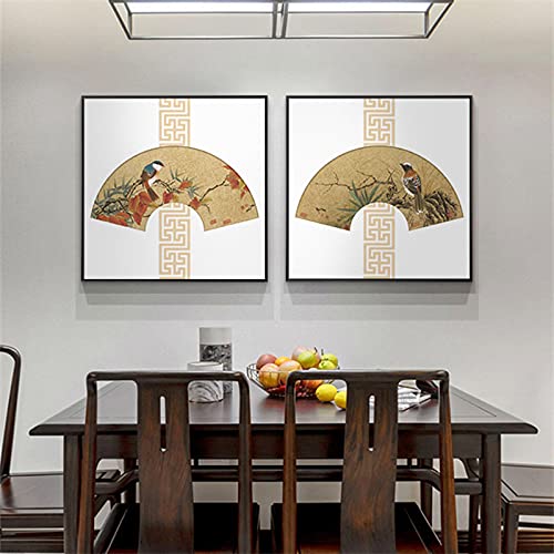 Toile oiseaux minimalistes et fleurs pour sublimer la décoration murale de votre couloir