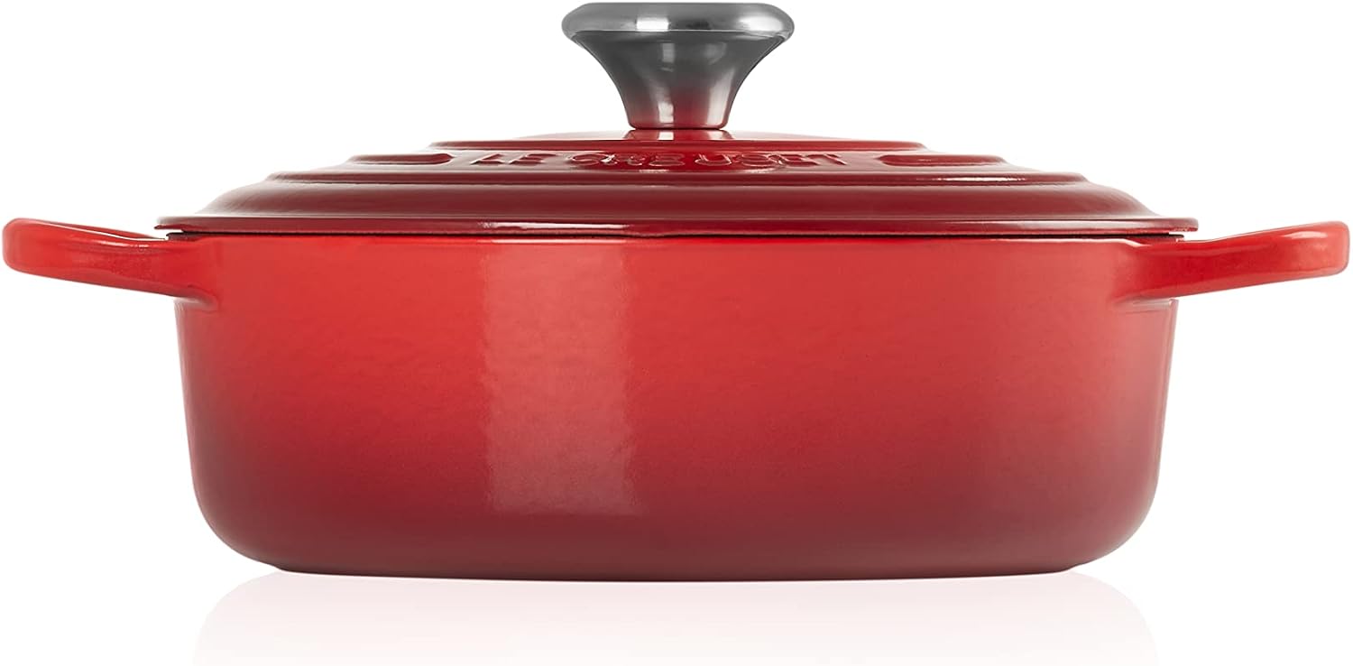 Le Creuset Enameled Cast Iron Round Wide Dutch Oven, 3.5 qt., Cerise