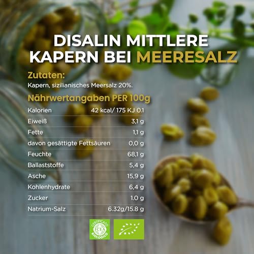 Kapern aus Salina in Salz - Slow Food Presidium, Glutenfrei - 250gr (2 Stück = 500 Gr)