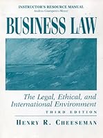 Instructor's Resource Manual for Business Law: The Legal, Ethical, and International Environment 0137604971 Book Cover