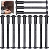 Keadic 25 Pieces Black M6x70 Socket Cap Bolts Barrel Nuts Kit, Binding Screws Posts for Baby Bed Furniture/Scrapbook Photo Albums Binding/Leather Saddles Purses Belt Repair