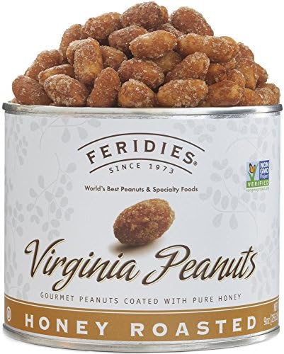 FERIDIES Super Extra Large Honey Roasted Virginia Peanuts - 9oz Vacuum Can