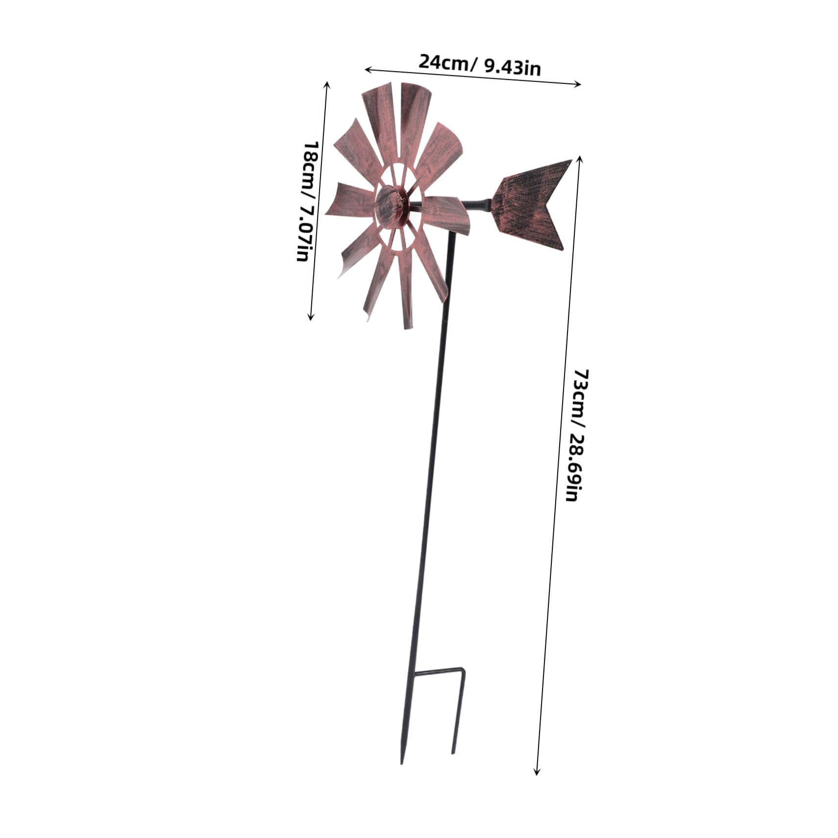 CIMAXIC Garden Decorative Windmill Iron Windmill Ornament Spinners for Outdoor