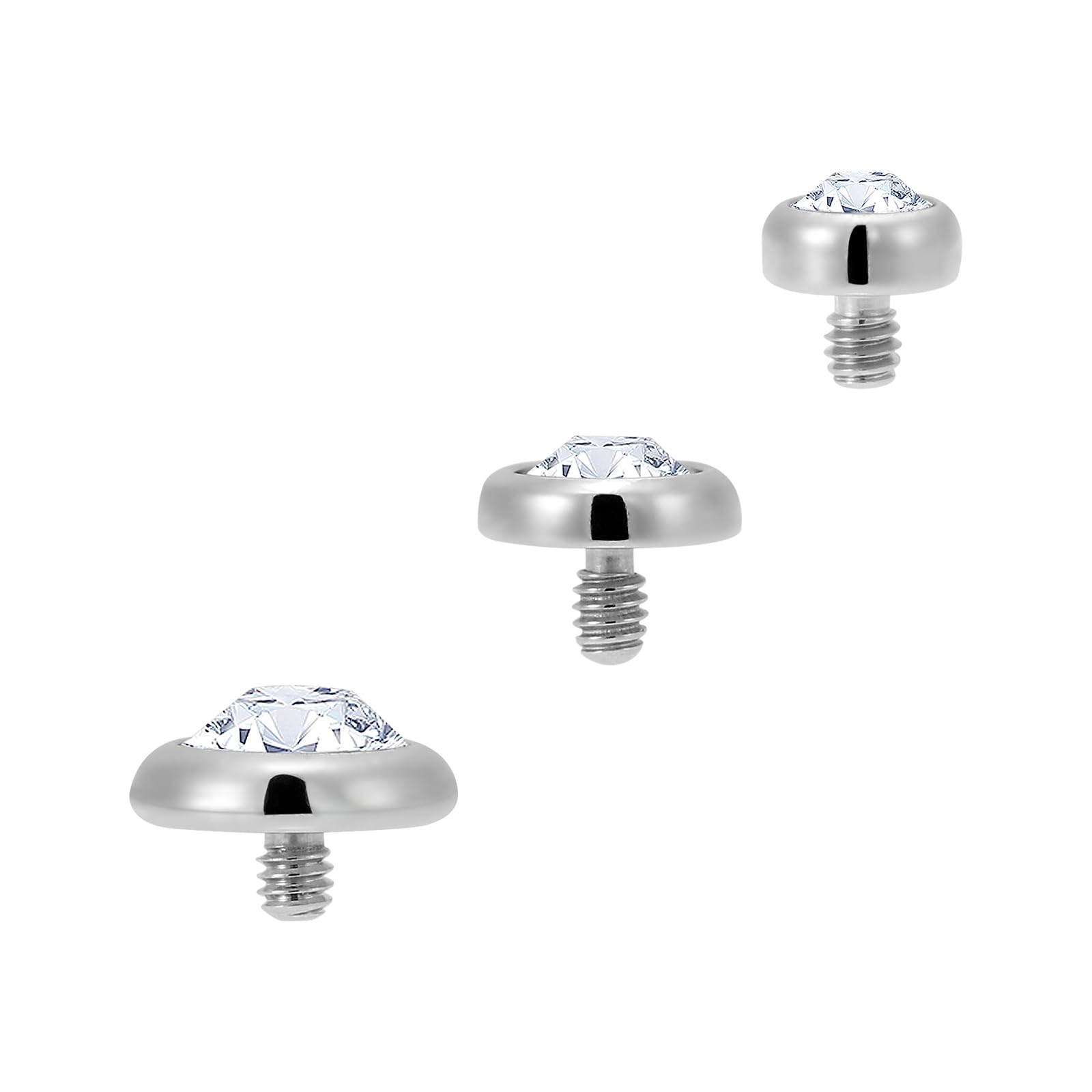 316L Acero Crystal Gem Microdermal Piercing Anchor Reemplazo Tops