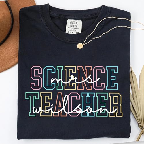 Personalized Science Teacher Shirts for Women, Science Teacher Gifts, High School Teachers Shirt, Secondary School Teachers Appreciation Gift 2025, Teacher's Day Gifts3