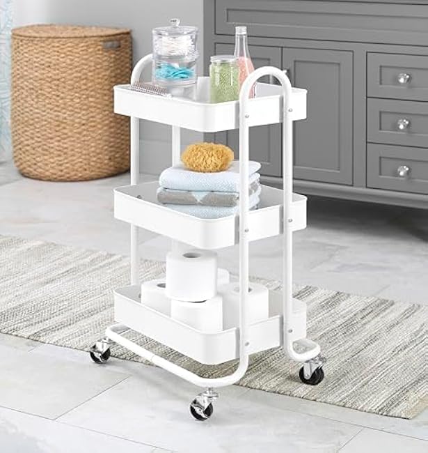 Whitmor 3-Tier Metal Cart, White-hhrYR6B0