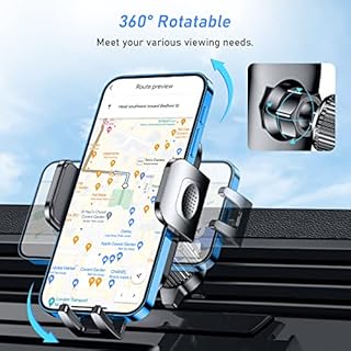 Blukar Porta Cellulare da Auto, Universale Supporto Cellulare Auto per Presa d'aria con Upgrated Clip e Operare con Una Sola Mano, Supporto Smartphone 360° di Rotazione Compatibile con iPhone/Galaxy