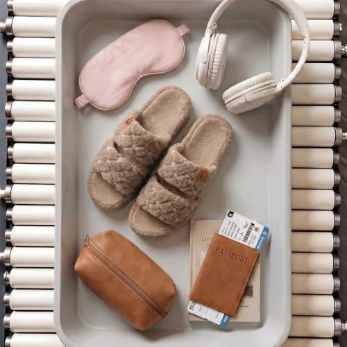 Image of LongBay Slippers for Women Memory Foam Open Toe Indoor House Shoes Gifts | Dual-Strap Slide Sandals, Comfortable Cushioning , Lightweight Non-Slip Sole, Home Bedroom, Birthday Gift, Machine Washable