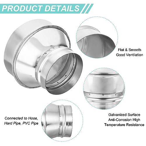 PATIKIL Ducting Reducer 150mm to 100mm, 6 to 4 Inch Metal Air Ducting