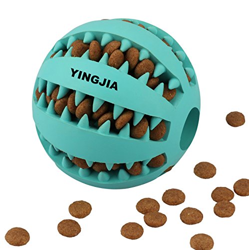 Dog Toy Ball, Nontoxic Bite Resistant Toy Ball For Pet Dogs Puppy Cat, Dog Food Treat Feeder Tooth Cleaning Ball,Dog Pet Chew Tooth Cleaning Ball Pet Exercise Game Ball Iq Training Ball (Blue) #TOP28