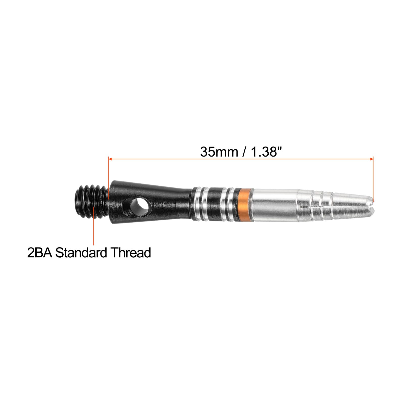 PATIKIL 35mm Dart Shafts, Medium 2BA Aluminum Dart Stems Dart Accessories for Steel Tip - 3 Pack (Black)
