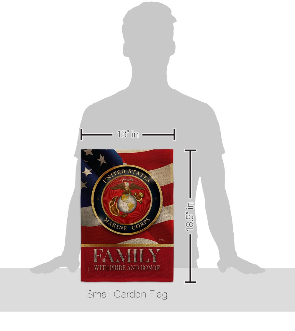 Gartenflagge Für USMC-Familien – Doppelseitige Jutefahne 33x47 Cm – Militär Deko Für Haus & Hof