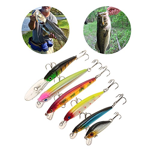DECDEAL 43pcs Assorted Tamanho Minnow Fly Fishing Lures Pencil Popper Crankbaits Carp Fishing Wobble