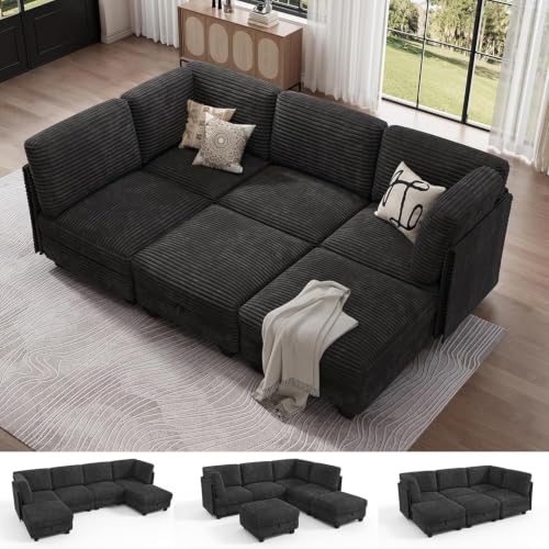 Modular Sectional Cloud Couch, Convertible Sleeper Sofa Bed for Living Room