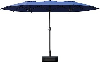 Sannwsg Outdoor Patio Umbrella,Table Umbrella with Push Button Tilt and Crank,Market Umbrella with 8 Sturdy Ribs,Yard Umbrella