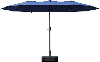 Sannwsg Outdoor Patio Umbrella,Table Umbrella with Push Button, Market Umbrella with 8 Sturdy Ribs,Yard Umbrella