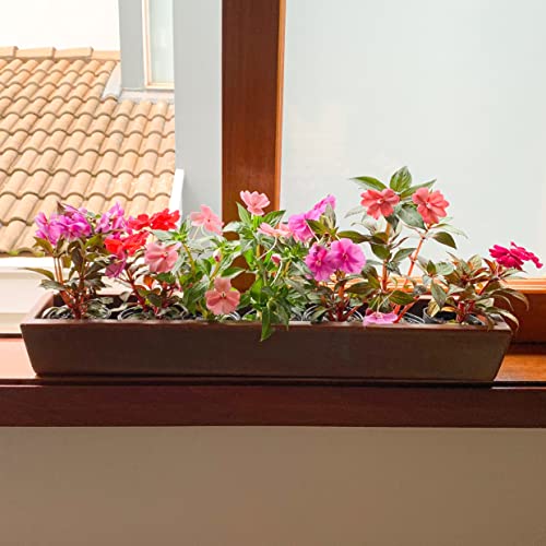 Jardineira Para Plantas 80cm Floreira De Polietileno Marrom