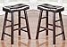 Country Series Counter Stool - 24"H - in Dark Cherry Finish with Faux Leather, Set of 2