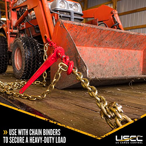 US Cargo Control Grade 70 Transport Chain with Clevis Grab Hooks, 3/8 Inch x 25 Foot Load Chain, Easily Secure Heavy Loads to A Truck Or Flatbed Trailer, 6,600 Pound Working Load Limit - Thumbnail 7