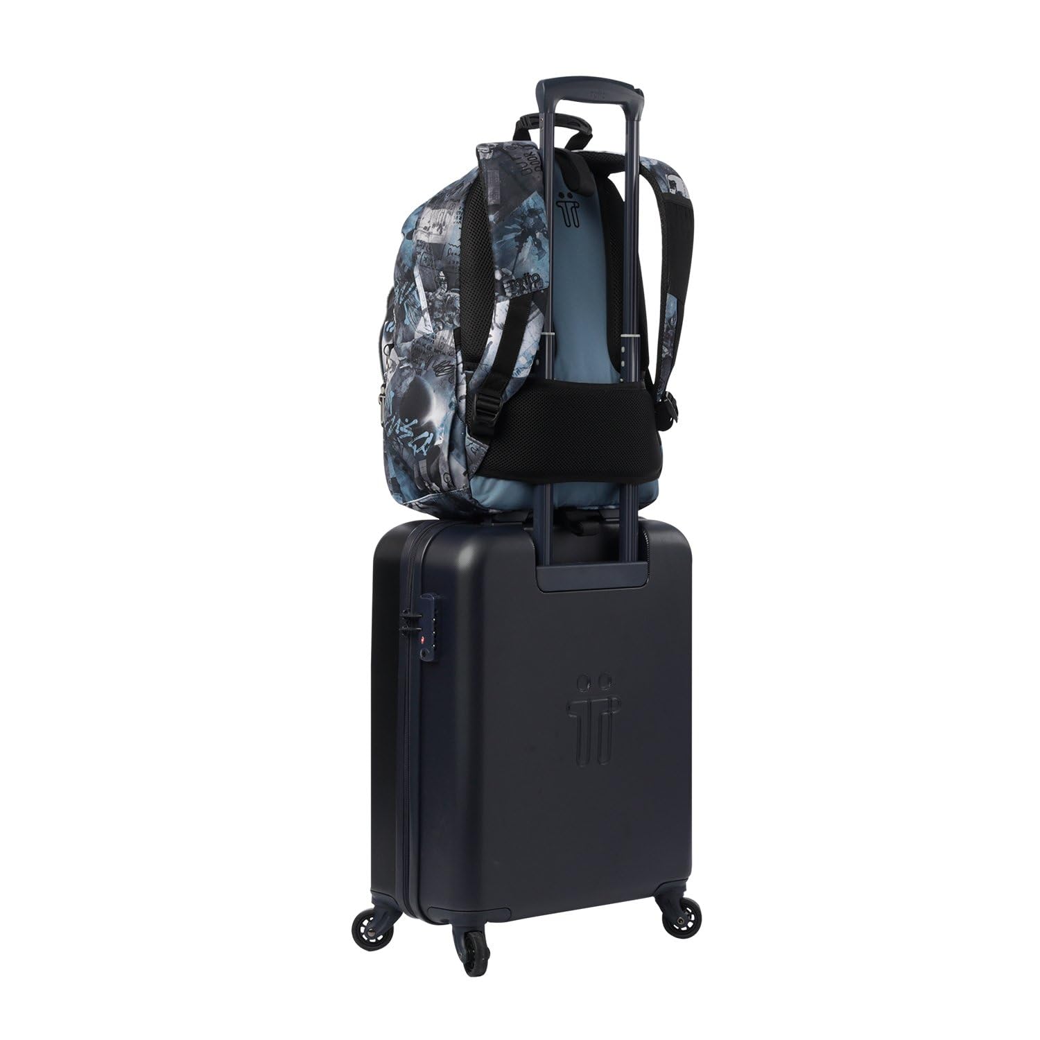 TOTTO - Mochila Escolar Adaptable a Carro, Modelo Acuareles, Capacidad 20 L, Bolsillo para Pc 14", 2 Bolsillo Botella, Espaldar Ergonómico con Flujo de Aire, Cómodas Correas en S, Estampado Film