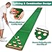 Chriiena Golf Putting Mat, Extendable Practice Golf Game Set with 4 connectable Putting Pads,Includes 8pcs Golf Balls and Portable Bag for Indoor Outdoor Party Game Use (Orange)