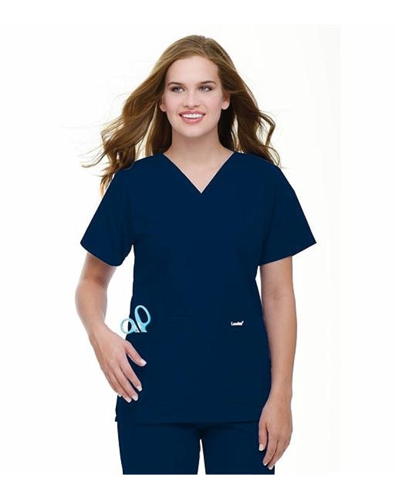 Women's Relaxed Fit V-Neck Scrub Top with Pockets