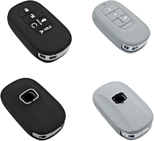 Miniatura 5 de 2 fundas de goma de silicona para llavero compatibles con (5 botones) Honda Accord Civic HR-V CR-V Pilot Sport SI EX EX-L Touring 2022 2023 (negro