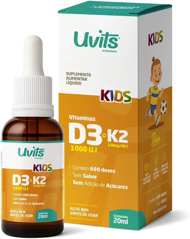 Vitamina D3 + K2 Kids 20ml 600 Doses - Uvits