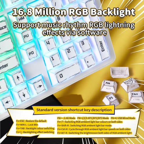 Image of LEOBOG X Aula Wireless Mechanical Keyboard 8000mAh Creamy Gaming Keyboards | Aula F99 Pro Multifunction Metal Knob,Hot Swappable Custom,RGB Backlit,Tri-Mode BT /USB-C /2.4GHz Connect,PBT Keycaps,Full Size