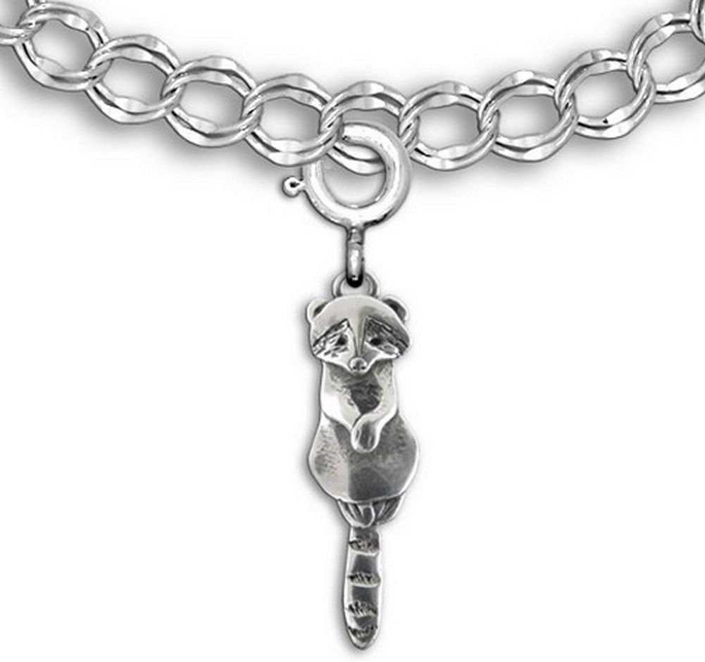 Sterling Silver Raccoon Charm for Charm Bracelet - Wildlife Gifts for Women