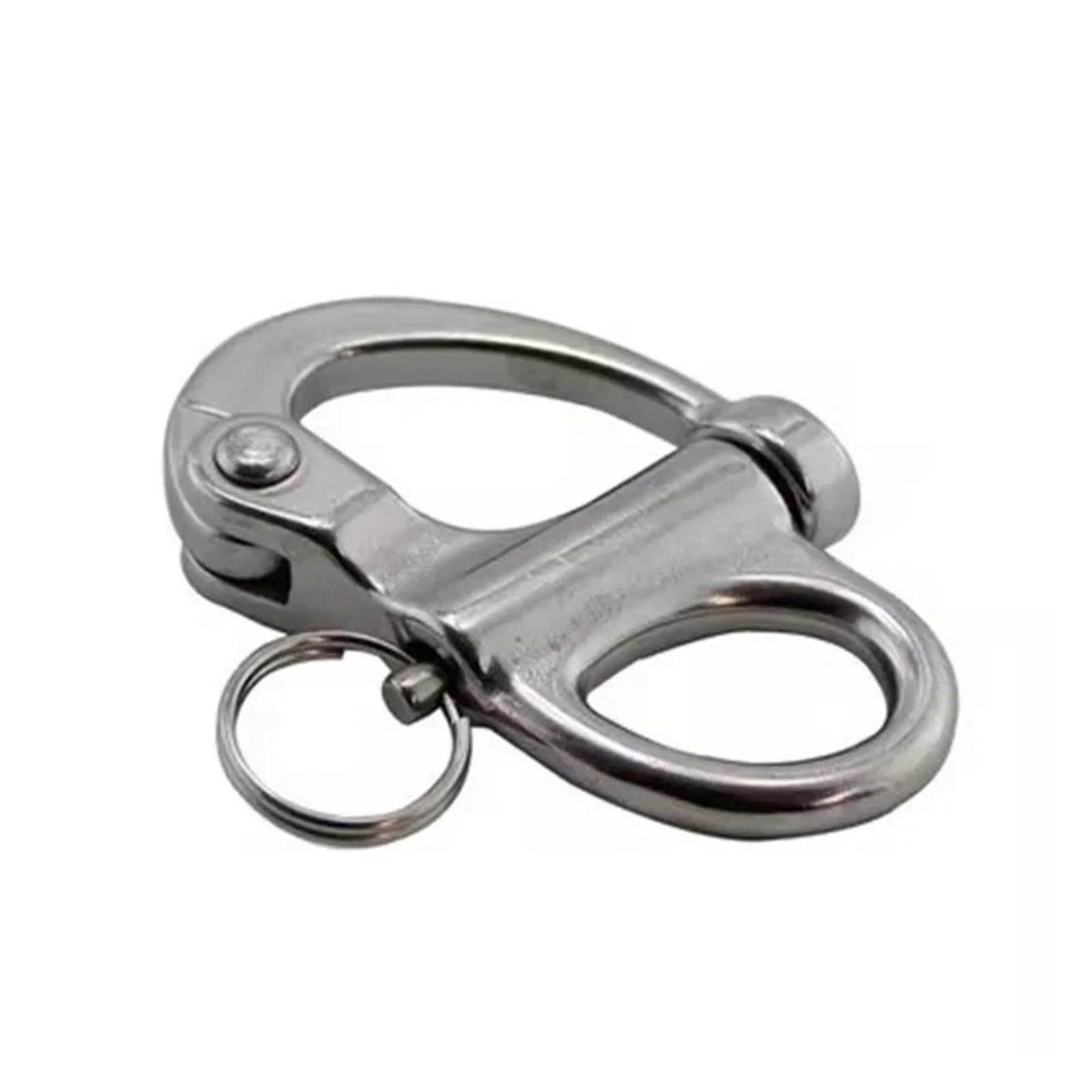 316Stainless Steel 50 Fixed Snap Anchor Shackle Rigging Silver Eye Bail with Ring for Sailboat(52mm)