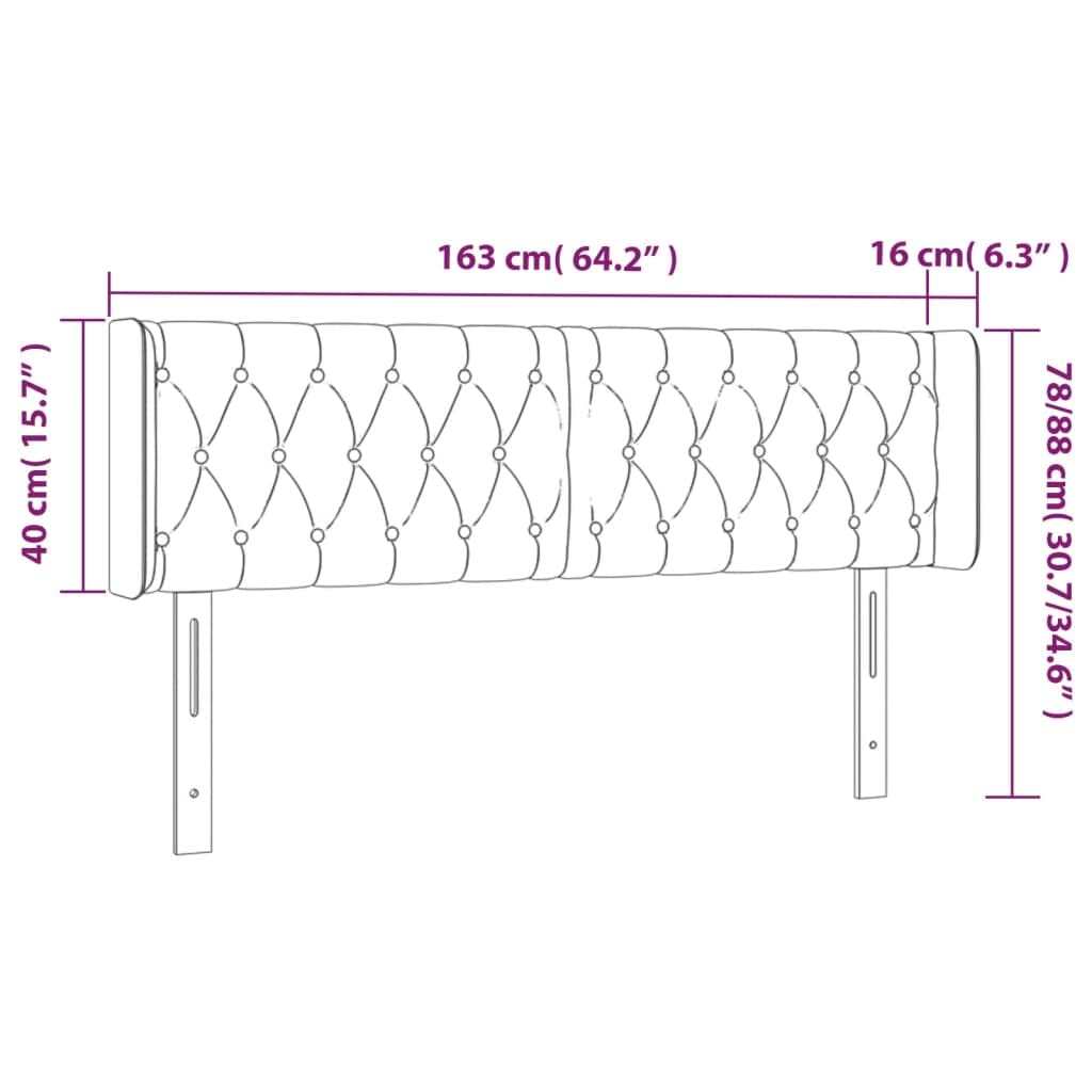 Tête de lit à LED - FYDUN - Crème - 180x5x78/88 cm - Tissu AB3121491