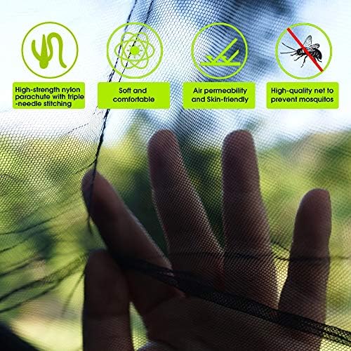ANYOO Camping Hammock with Net Nylon Parachute Ultra Light Single Hammock for Hiking Backpacking Beach Adventure