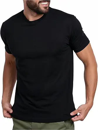 INTO THE AM Men's T-Shirts Soft Cotton Blend Crew Neck Tee S - 4XL Athletic Fit Plain Basic T-Shirt for Men