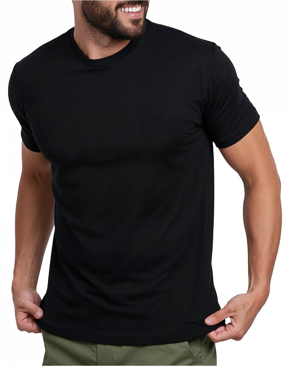 INTO THE AMMen's T-Shirts Soft Cotton Blend Crew Neck Tee S - 4XL Athletic Fit Plain Basic T-Shirt for Men