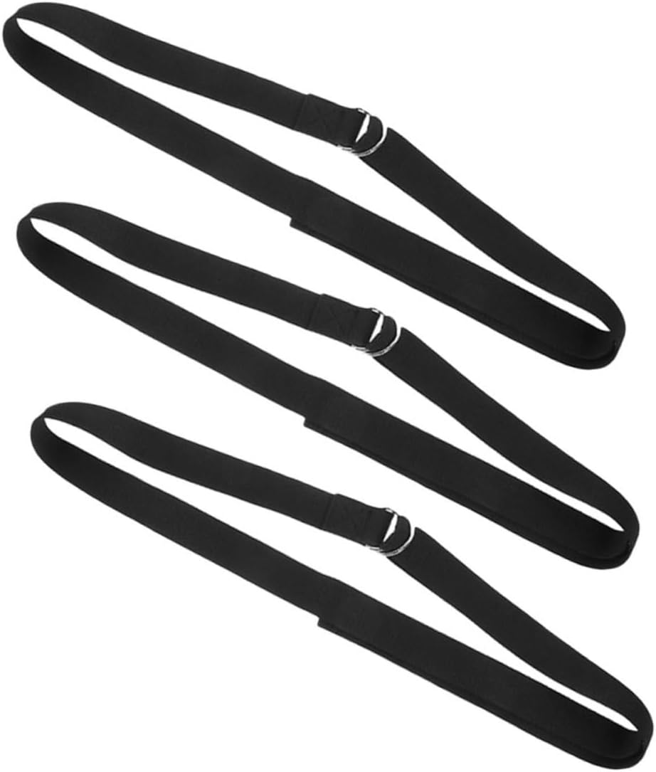 Yardwe 3pcs Adjustable Non Elastic Yoga Strap Durable Leg Stretch Bands for Enhanced Flexibility and Strength Training for Yoga and Gym Workouts