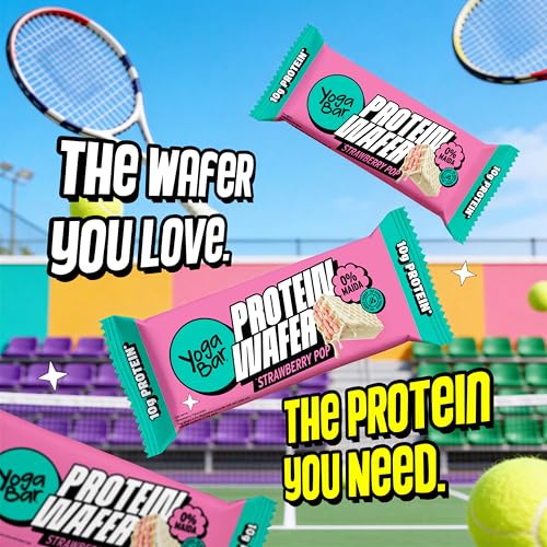 Image of Yogabar 10g Protein Wafer Bars | Strawberry Pop Flavour | Crunchy High-Protein Snack | 0% Maida | Goodness of Millets | Healthy On-the-Go Snack | 40g Each | Pack of 10