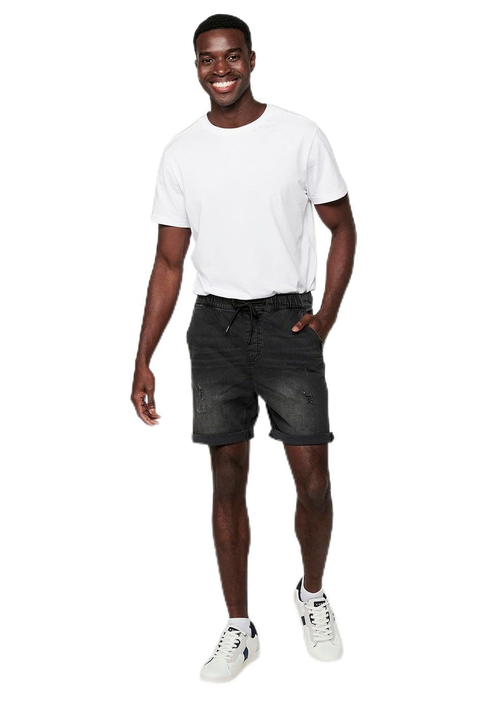 Koroshi Bermuda Jogger Acabado Denim, Color Azul Claro para Hombre, de Color Azul Med