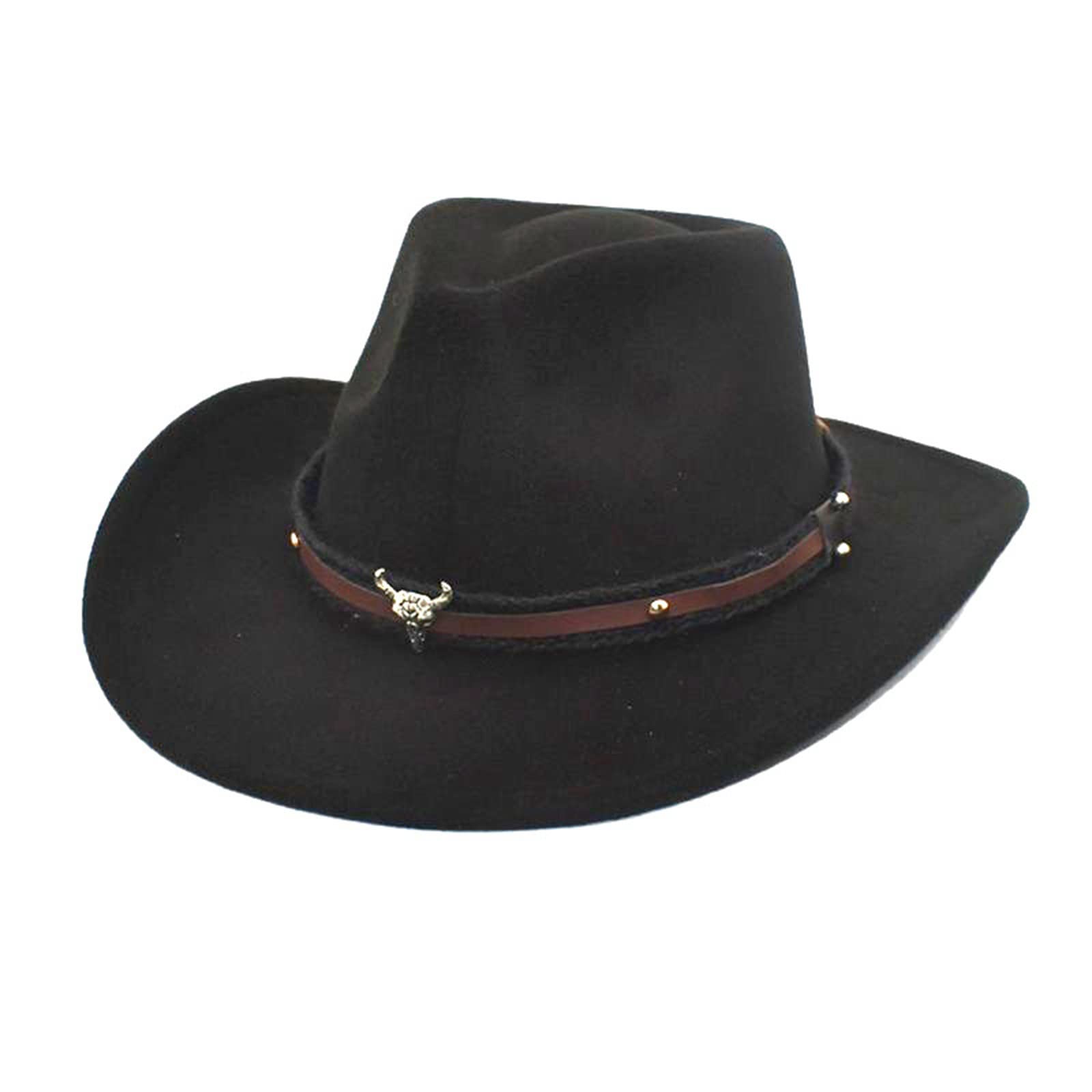 Sombrero de paja vaquero de 59 cm para adultos, informal, para exteriores, para verano, cowboy, gorras de paja, protección solar, jazz, gorra, gorra, gorro de lana gruesa para hombre