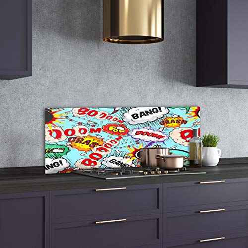 Fond de hotte verre trempé 125x50cm dosseret de cuisine splashback guard BD