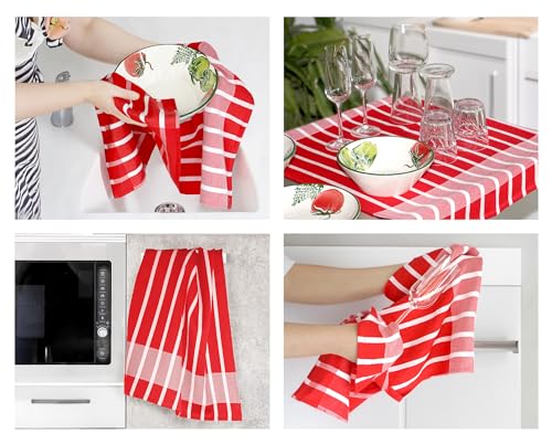 Torchons de cuisine en coton absorbants contre les traces de vaisselle - 5