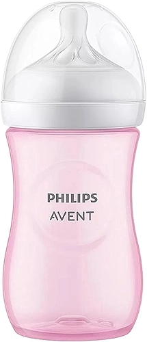 Philips Avent Mamadeira Pétala 3.0 9oz/260ml com bico de fluxo médio (Fluxo 3), Rosa, SCY903/11