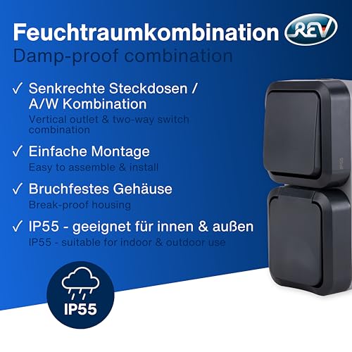 Enchufes con interruptor para evitar cortocircuitos por humedad REV AquaStorm IP55 3